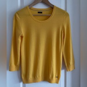 Tommy Hilfiger yellow, 3/4 sleeve, crew neck Women's Sweater